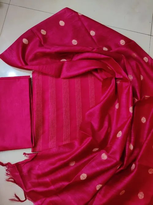 Regal Katan Silk Handwoven Suit Piece – Lustrous Elegance in Every Thread